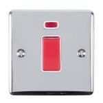 Carlisle Brass Eurolite Enhance Decorative 45 Amp Double Pole Switch with Neon Indicator - Single Plate