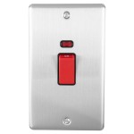 Carlisle Brass Eurolite Enhance Decorative 45 Amp Double Pole Switch with Neon Indicator - Double Vertical Plate