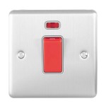 Carlisle Brass Eurolite Enhance Decorative 45 Amp Double Pole Switch with Neon Indicator - Double Vertical Plate