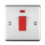 Carlisle Brass Eurolite Enhance Decorative 45 Amp Double Pole Switch with Neon Indicator - Single Plate