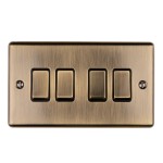 Carlisle Brass Eurolite Enhance Decorative 4 Gang 2 Way Rocker Switch