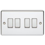 Carlisle Brass Eurolite Enhance Decorative 4 Gang 2 Way Rocker Switch