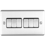 Carlisle Brass Eurolite Enhance Decorative 6 Gang 2 Way Rocker Switch