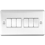 Carlisle Brass Eurolite Enhance Decorative 6 Gang 2 Way Rocker Switch