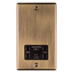 Carlisle Brass Eurolite Enhance Decorative  Shaver Socket Dual Output Voltage 230/115V