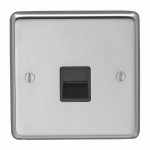 Carlisle Brass Eurolite Stainless Steel Range Round Edge 1 Gang Master Telephone Line Socket