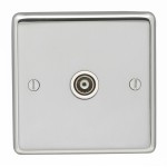 Carlisle Brass Eurolite Stainless Steel Range Round Edge 1 Gang TV Coaxial Socket