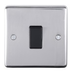 Carlisle Brass Eurolite Stainless Steel Range Round Edge 1 Gang Intermediate Rocker Switch