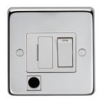 Carlisle Brass Eurolite Stainless Steel Range Round Edge 13 Amp Double Pole Switched Fused Spur Unit with Flex Outlet