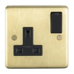 Carlisle Brass Eurolite Stainless Steel Range Round Edge 1 Gang 13 Amp Double Pole Switched Socket