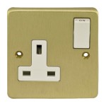 Carlisle Brass Eurolite Stainless Steel Range Round Edge 1 Gang 13 Amp Double Pole Switched Socket