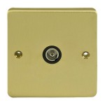 Carlisle Brass Eurolite Stainless Steel Range Round Edge 1 Gang TV Coaxial Socket