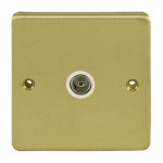 Carlisle Brass Eurolite Stainless Steel Range Round Edge 1 Gang TV Coaxial Socket