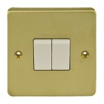 Carlisle Brass Eurolite Stainless Steel Range Round Edge 2 Gang 2 Way Rocker Switch