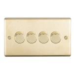 Carlisle Brass Eurolite Stainless Steel Range Round Edge 4 Gang 2 Way Push On/Off Dimmer Switch (400W)