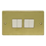 Carlisle Brass Eurolite Stainless Steel Range Round Edge 4 Gang 2 Way Rocker Switch