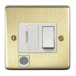 Carlisle Brass Eurolite Stainless Steel Range Round Edge 13 Amp Double Pole Switched Fused Spur Unit with Flex Outlet