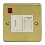 Carlisle Brass Eurolite Stainless Steel Range Round Edge 13 Amp Double Pole Switched Fused Spur Unit with Neon Indicator