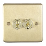 Satin Brass with Polished Brass Toggles