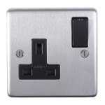 Carlisle Brass Eurolite Stainless Steel Range Round Edge 1 Gang 13 Amp Double Pole Switched Socket