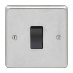 Carlisle Brass Eurolite Stainless Steel Range Round Edge 1 Gang 2 Way Rocker Switch