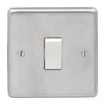 Carlisle Brass Eurolite Stainless Steel Range Round Edge 1 Gang 2 Way Rocker Switch