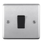 Carlisle Brass Eurolite Stainless Steel Range Round Edge 1 Gang 20 Amp Double Pole Switch