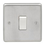 Carlisle Brass Eurolite Stainless Steel Range Round Edge 1 Gang 20 Amp Double Pole Switch