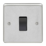 Carlisle Brass Eurolite Stainless Steel Range Round Edge 1 Gang Intermediate Rocker Switch