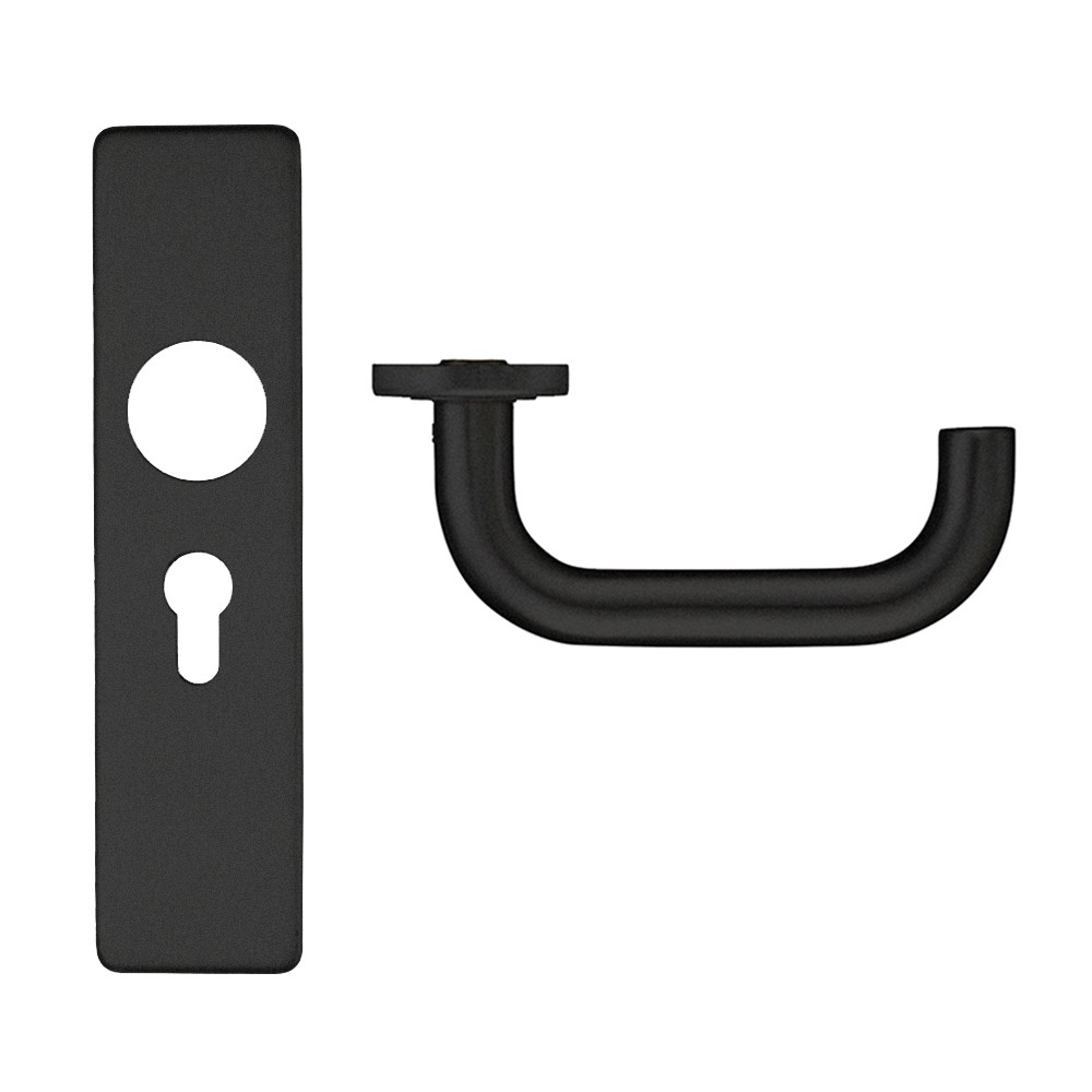 Matt Black Antimicrobial Eco-Friendly Euro Profile Lever Lock Furniture