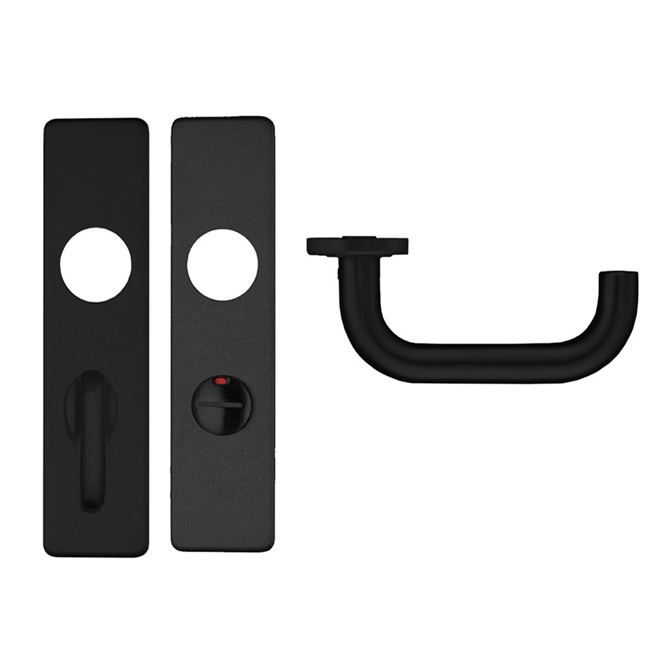 Matt Black Antimicrobial Eco-Friendly Bathroom Lever Furniture with Emergency External Release