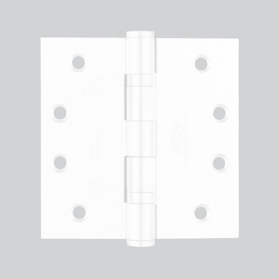 Matt White Antimicrobial Eco-Friendly Heavy Duty Projection Ball Bearing Hinges 102mm x 102mm x 3mm