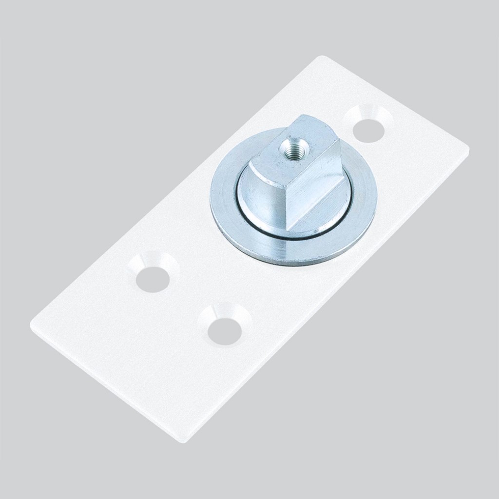 Matt White Antimicrobial Eco-Friendly Heavy Duty Floor Mounted Door Pivots Suitable for Single & Double Action Doors