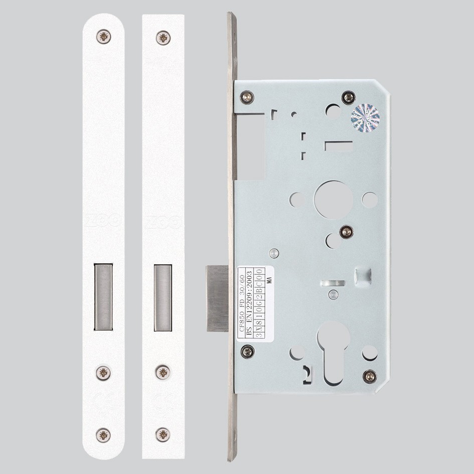 Matt White Antimicrobial Eco-Friendly Heavy Duty Architectural DIN Euro Deadlock Case (DDA)