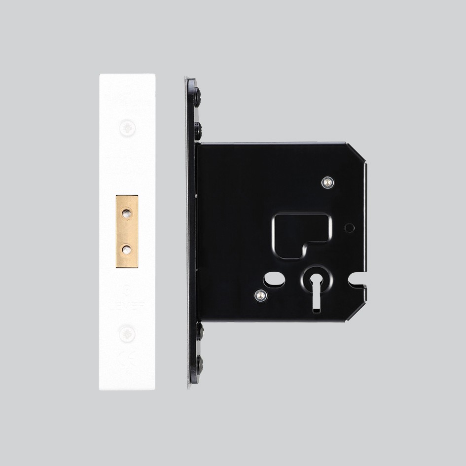 Matt White Antimicrobial Eco-Friendly Medium Duty Three Lever Deadlock