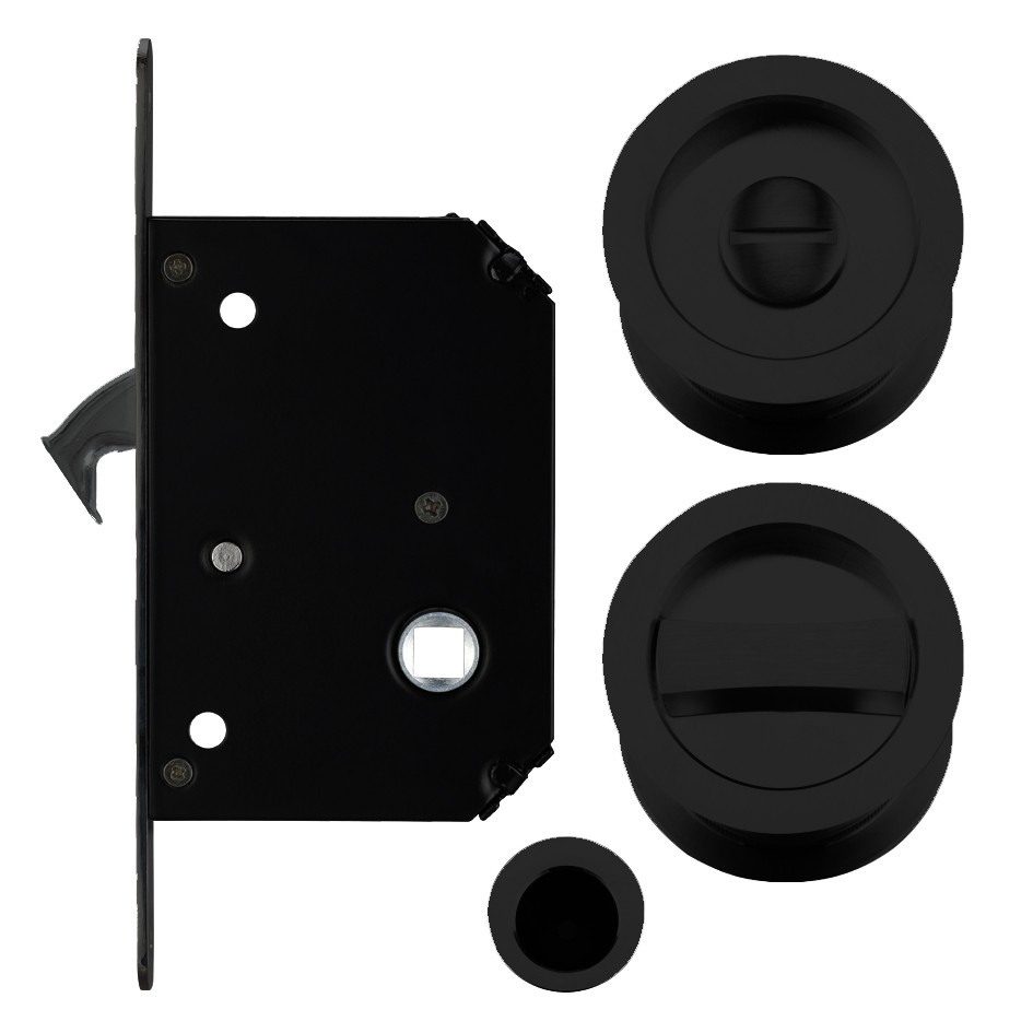 Matt Black Antimicrobial Eco-Friendly Sliding Door WC Bathroom Set