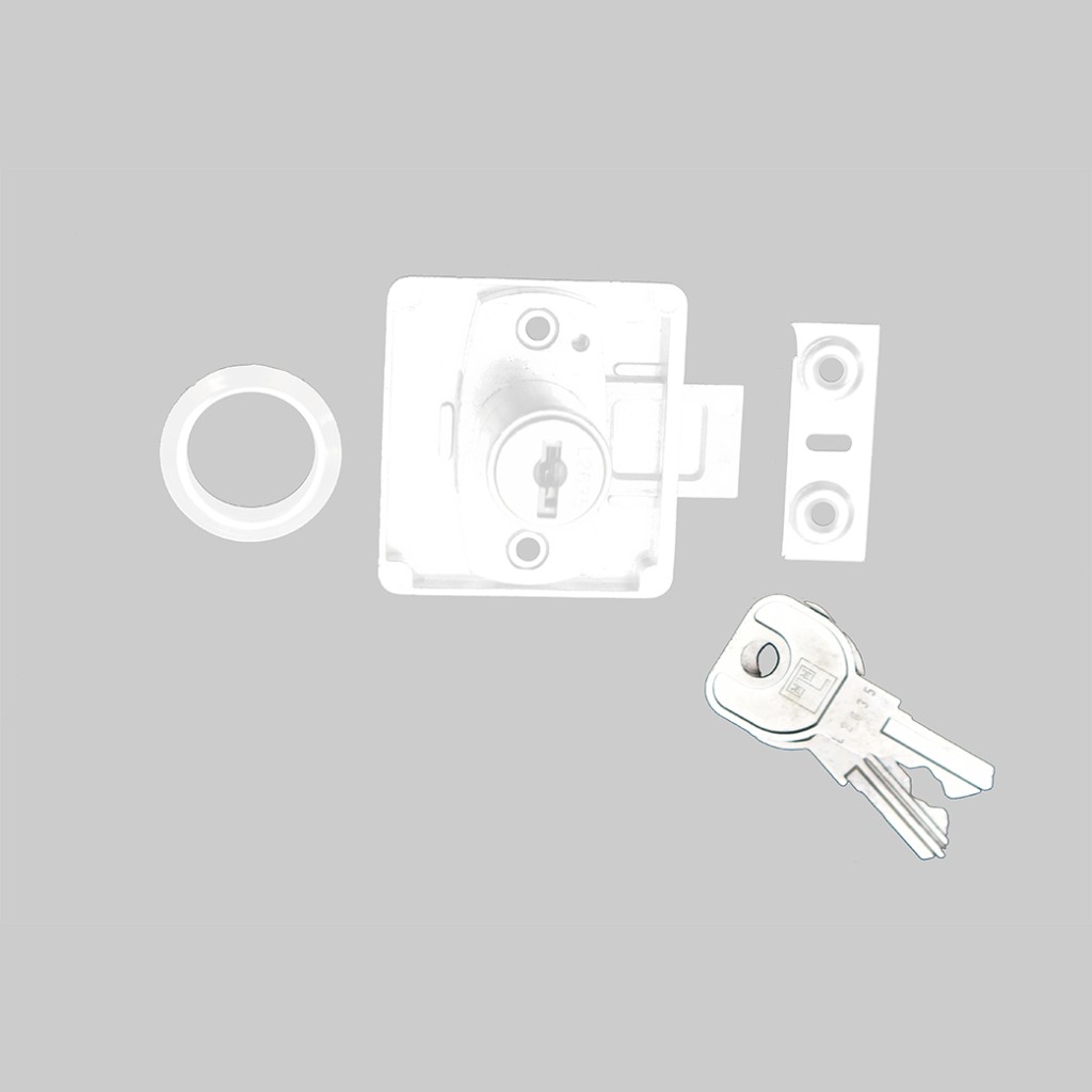 Matt White Antimicrobial Eco-Friendly Universal Cylinder Cupboard Lock