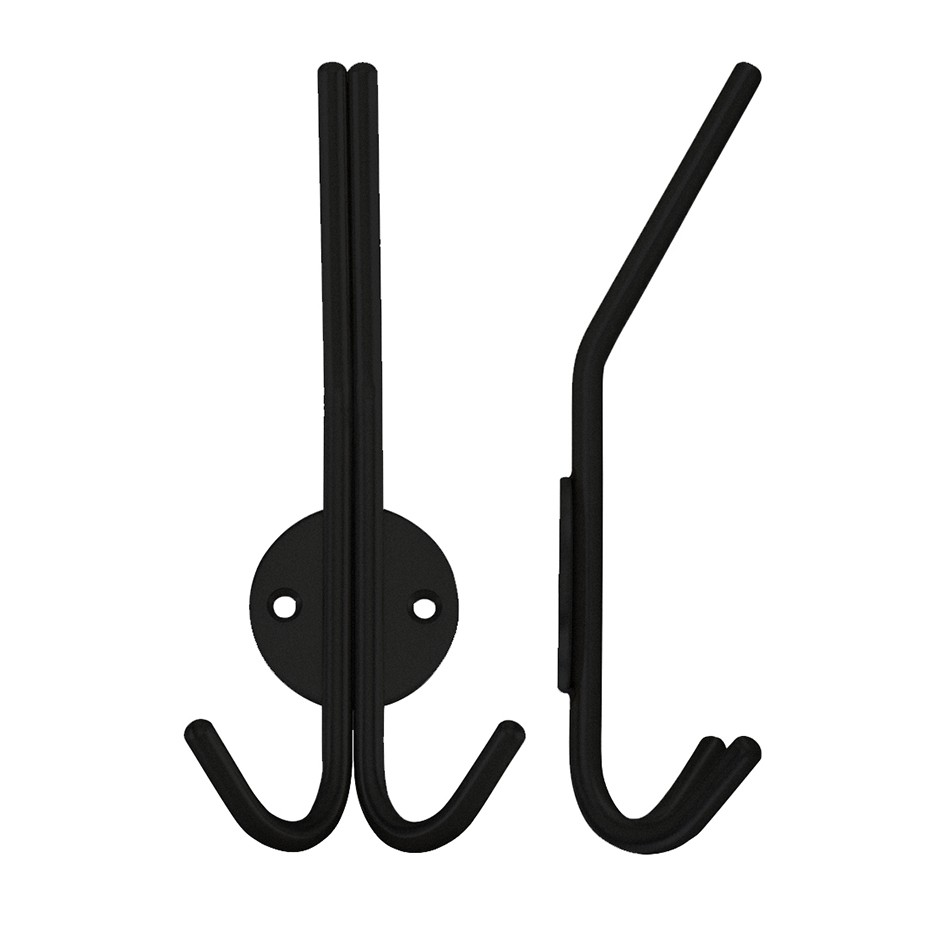 Matt Black Antimicrobial Eco-Friendly Treble Hat & Coat Hook