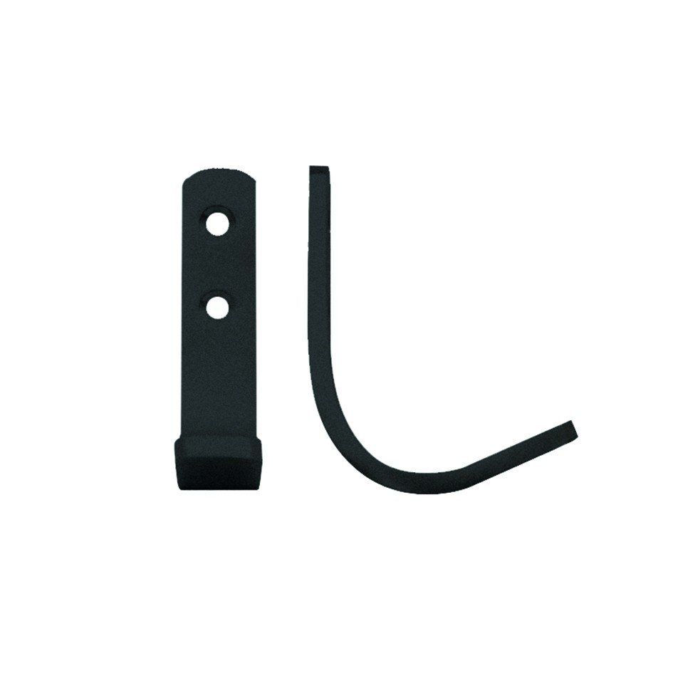 Matt Black Antimicrobial Eco-Friendly Heavy Duty Strip Pattern Single Coat Hook