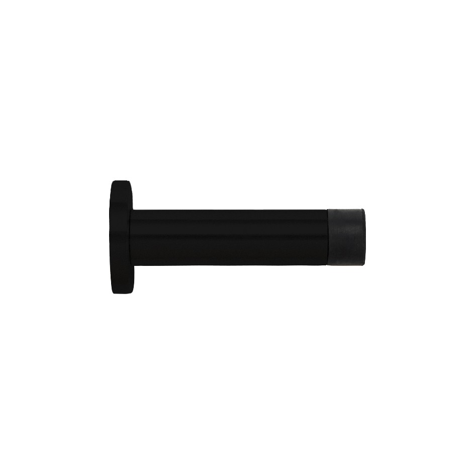 70mm Projection Wall or Skirting Mounted Door Stop on Rose – Antimicrobial Eco-Friendly Matt Black