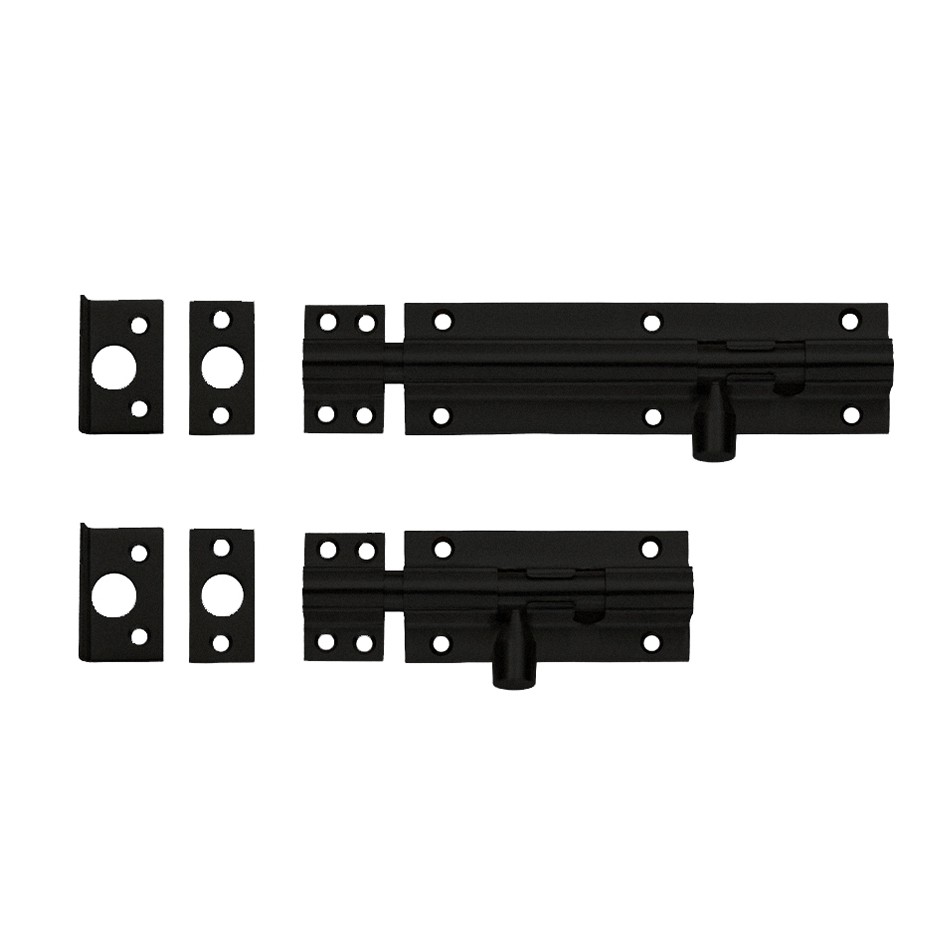 Matt Black Antimicrobial Eco-Friendly Barrel Door Bolts