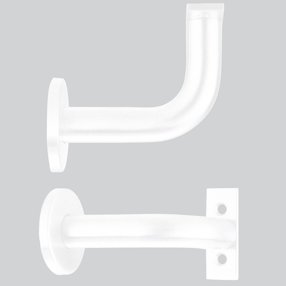 Matt White Antimicrobial Eco-Friendly Concealed Face Fixing Handrail Brackets