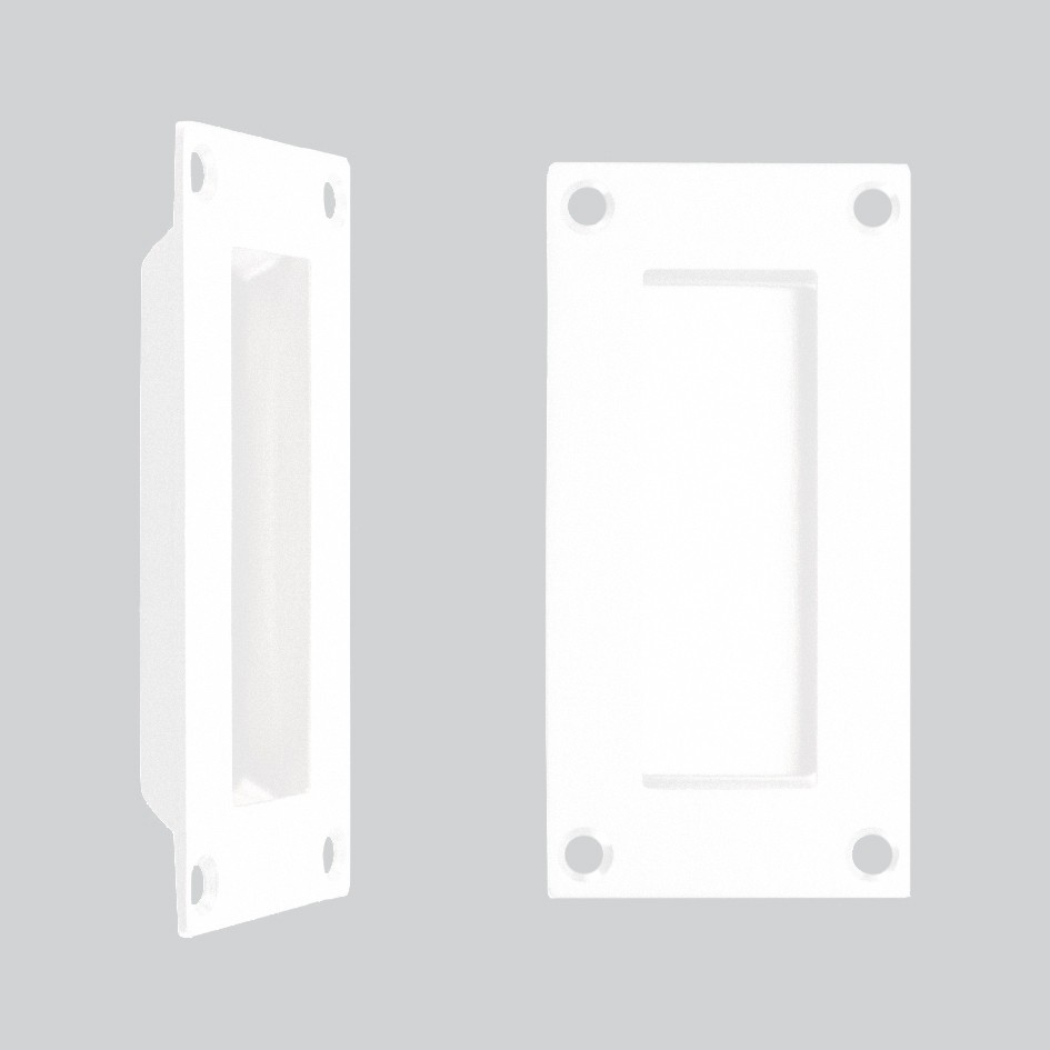 Matt White Antimicrobial Eco-Friendly Rectangular Flush Pull Handle – 100 x 50mm