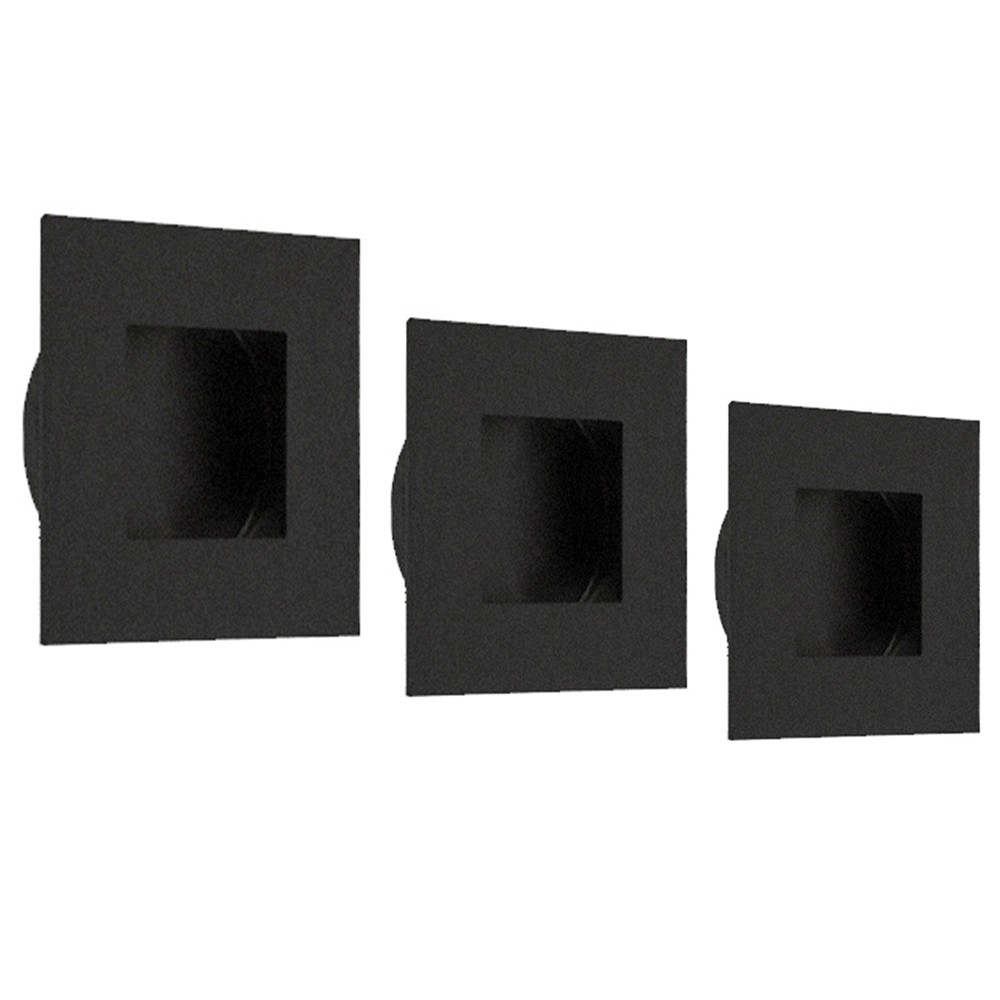 Matt Black Antimicrobial Eco-Friendly Square Flush Pull Handles for Cupboard and Wardrobe doors