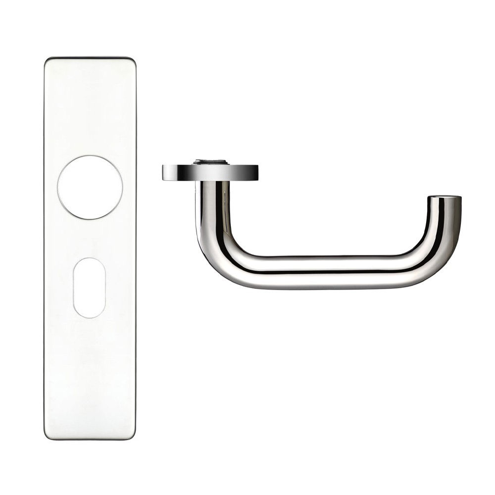 Polished Stainless Steel Oval Profile Lever Lock Furniture