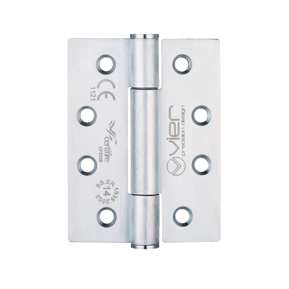 Satin Stainless Steel Extremely Heavy Duty Grade 14 Concealed Knuckle Hinges 102mm x 76mm x 3mm – Square corners