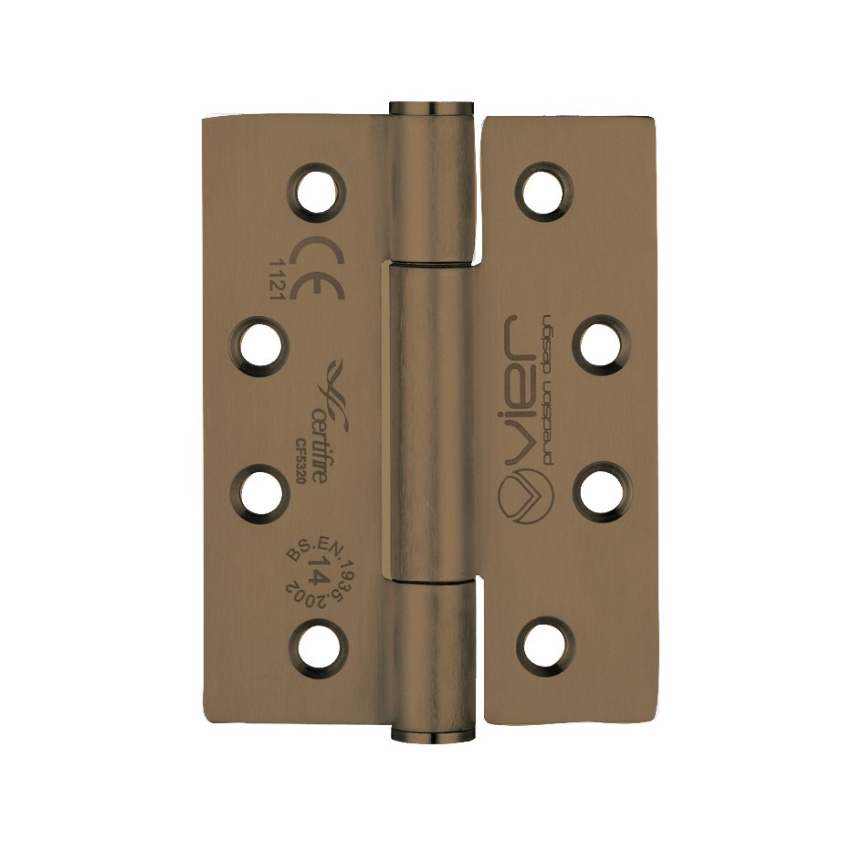 Anti-tarnish Bronze Extremely Heavy Duty Grade 14 Concealed Knuckle Hinges 102mm x 76mm x 3mm – Square corners