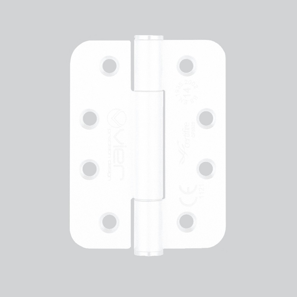 Matt White Extremely Heavy Duty Grade 14 Concealed Knuckle Hinges 102mm x 76mm x 3mm – Radius corners