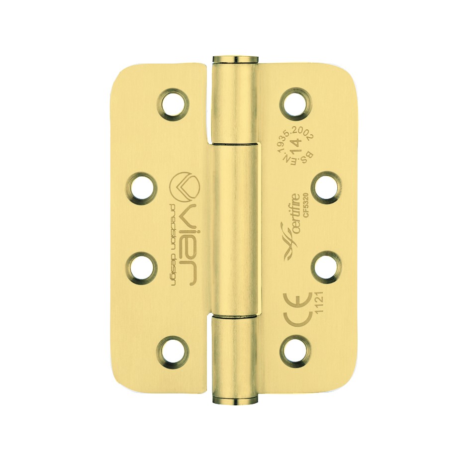 Anti-tarnish Brass Extremely Heavy Duty Grade 14 Concealed Knuckle Hinges 102mm x 76mm x 3mm – Radius corners