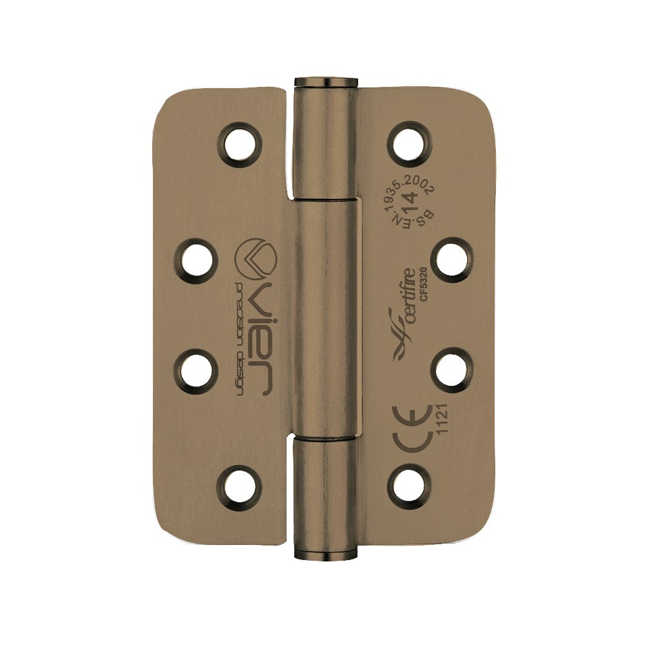 Anti-tarnish Bronze Extremely Heavy Duty Grade 14 Concealed Knuckle Hinges 102mm x 76mm x 3mm – Radius corners